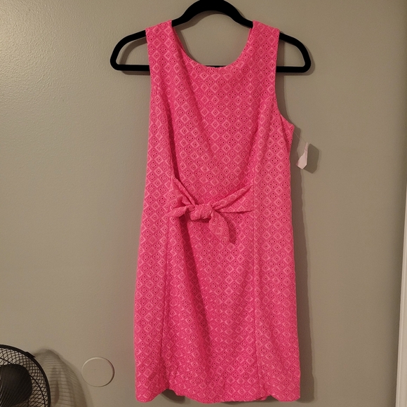 Lilly Pulitzer Clarise Crochette Hot Pink Sleeveless Mini Dress With Bow. Size 4 - Picture 5 of 12